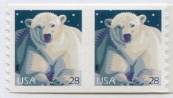 U.S. #4389 Polar Bear Coil Pair MNH