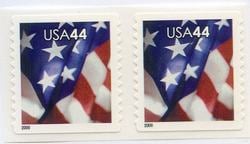 U.S. #4395 44c Flag Coil Pair MNH