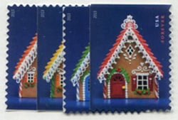 U.S. #4817-20 Gingerbread Houses, 4 Singles