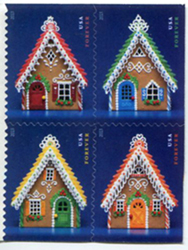 U.S. #4820a Gingerbread Houses - Block of 4