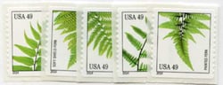 U.S. #4848-52 49c Ferns, 5 Singles (2014)