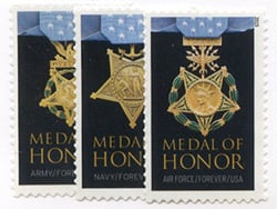 U.S. #4822b, 4823b, 4988 2015 Medal of Honor (2015) 3 Singles