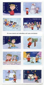 U.S. #5030a Charlie Brown Christmas Block of 10