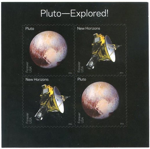 U.S. #5078b Pluto Explored, Souvenir Sheet of 4