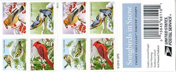 U.S. #5129b Songbirds in Snow, Booklet of 20