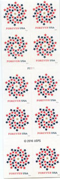 U.S. #5131a Patriotic Spiral, Booklet of 10