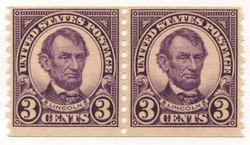 U.S. #600 3c Lincoln Coil - MNH Pair