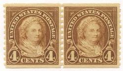 U.S. #601 4c Martha Washington Coil - MNH Pair