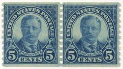 U.S. #602 5c Theodore Roosevelt Coil - MNH Pair