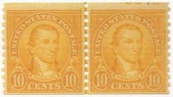 U.S. #603 10c Monroe Coil - MNH Line Pair