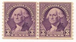 U.S. #721 3c Washington, Line Pair MNH