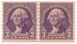 U.S. #721 3c Washington, Coil Pair MNH