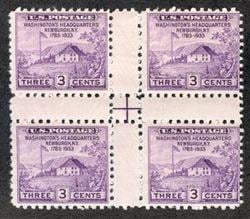 U.S. #752 Peace of 1783 Center Block