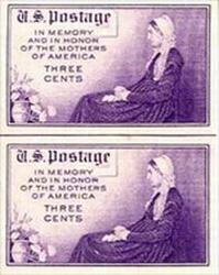 U.S. #754 Mothers of America Horizontal Line Pair