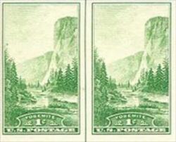 U.S. #756 Yosemite Vertical Line Pair