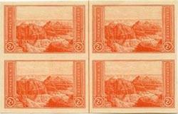 U.S. #757 Grand Canyon Vertical Line Block of 4 w/arrow top or bottom