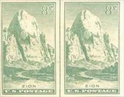 U.S. #763 Zion Park Vertical Line Pair