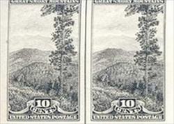 U.S. #765 Smoky Mountains Vertical Line Pair