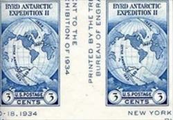 U.S. #768a Byrd Antarctic Vertical Gutter Pair