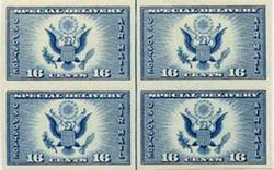 U.S. #771 Air Post Vertical Line Block