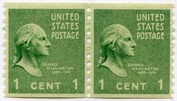 U.S. #839 1c George Washington Coil Pair MNH