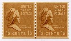 U.S. #840 1-1/2c M. Washington Line Pair MNH