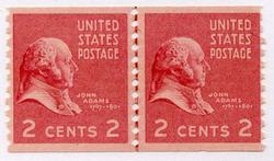 U.S. #841 2c John Adams Line Pair MNH