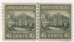 U.S. #844 4-1/2c The White House Line Pair MNH