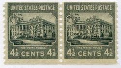 U.S. #844 4-1/2c The White House Coil Pair MNH