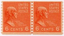 U.S. #846 6c John Quincy Adams Line Pair MNH