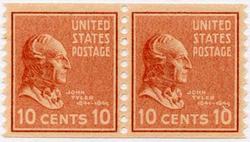 U.S. #847 10c John Tyler Coil Pair MNH