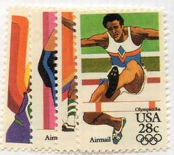 U.S. #C101-04 28c Olympics, 4 Singles MNH