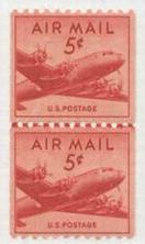 U.S. #C37 5c DC-4 Skymaster Line Pair MNH