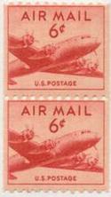 U.S. #C41 6c DC-4 Skymaster Coil Pair MNH