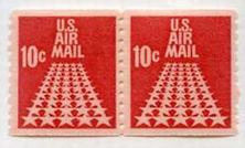 U.S. #C73 10c 50-star Runway Coil Pair MNH