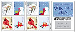 U.S. #4940b Winter Fun Dbl-sided Booklet of 20