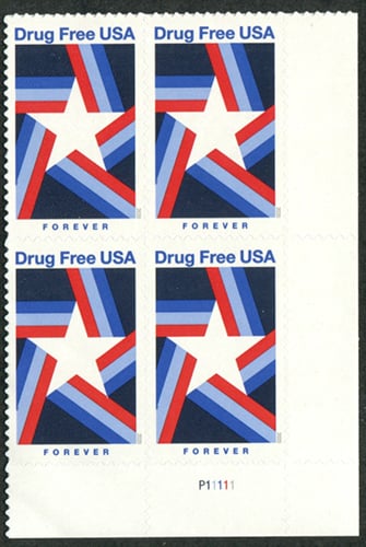 U.S. #5542 Drug Free USA PNB of 4