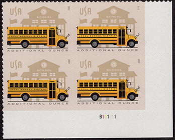 U.S. #5740 School Bus, PNB of 4
