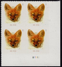 U.S. #5742 Red Fox, PNB of 4