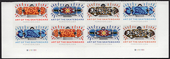 U.S. #5766b Art of the Skateboard, PNB of 8