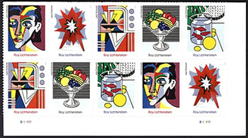 U.S. #5796 Roy Lichtenstein, PNB of 10