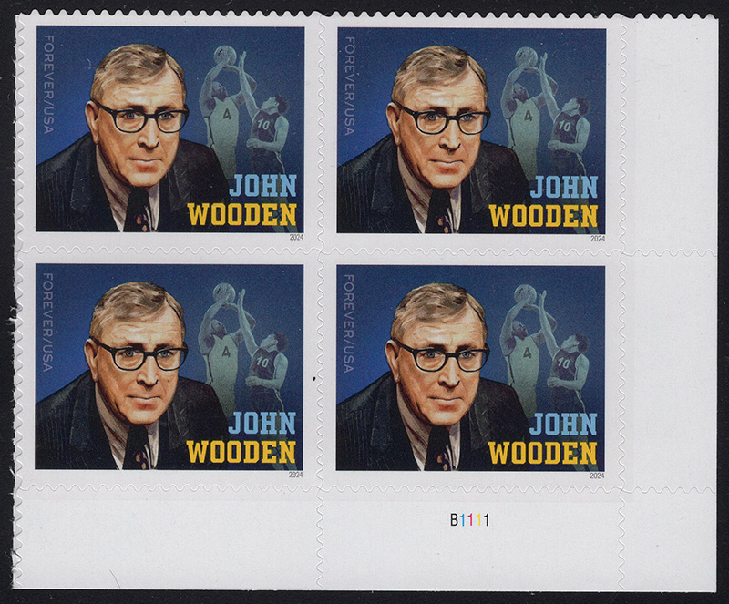 U.S. #5833 John Wooden, PNB of 4