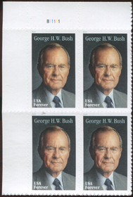 U.S. #5393 President George H.W. Bush PNB of 4