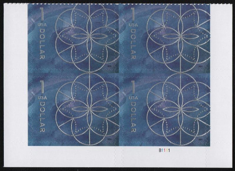 U.S. #5853 $1 Floral Geometry PNB 4 (2024)