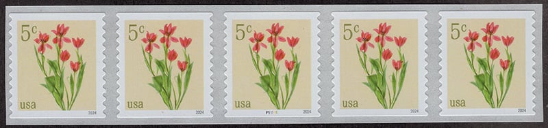 U.S. #5905 Red Tulips 5c PNC-5