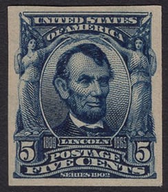 U.S. #315 Lincoln Imperforate 5c Mint