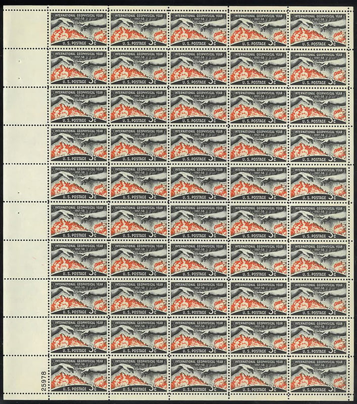 U.S. #1107 International Geophysical Year Pane of 50