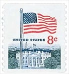 U.S. #1338G 8c Flag and White House, Perf. 10 Vertical Coil MNH