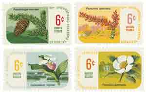 U.S. #1376-79 Botanical Congress, 4 Singles MNH