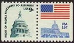 U.S. #1623Be Capitol Building and Flag Booklet Pair MNH